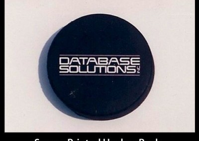 Database Solutions Screened Printed Hockey Puck