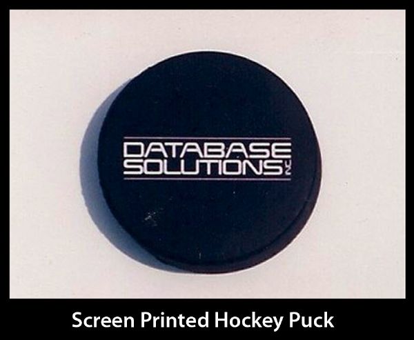 Database Solutions Screened Printed Hockey Puck